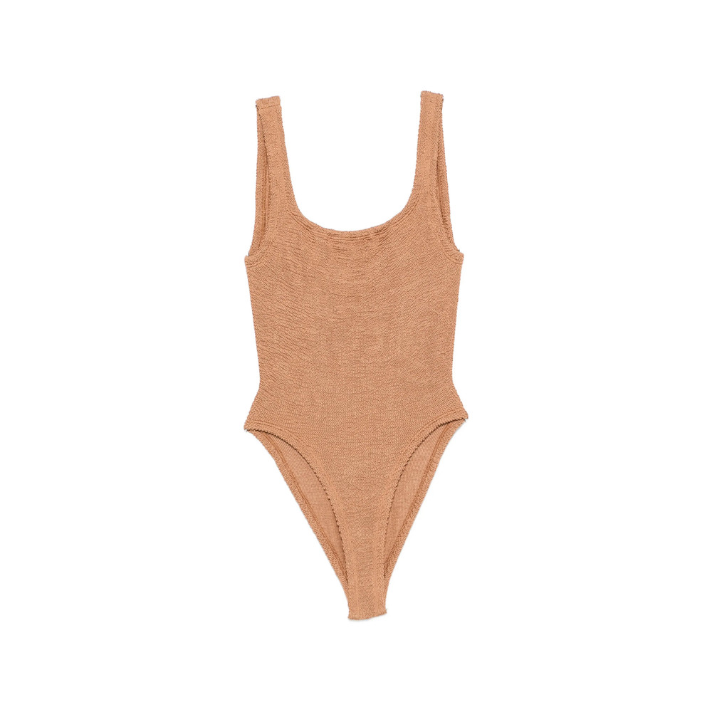 Hunza G Square-neck Crinkle-effect Swimsuit