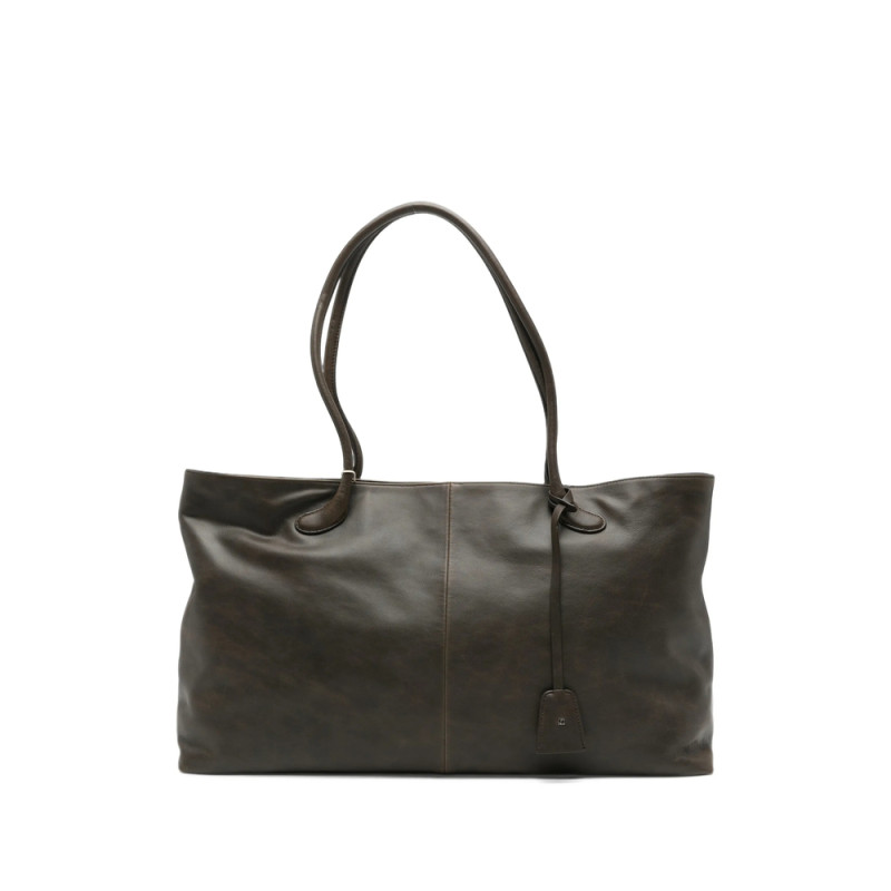 Low Classic Haricot Logo-debossed Leather Tote Bag