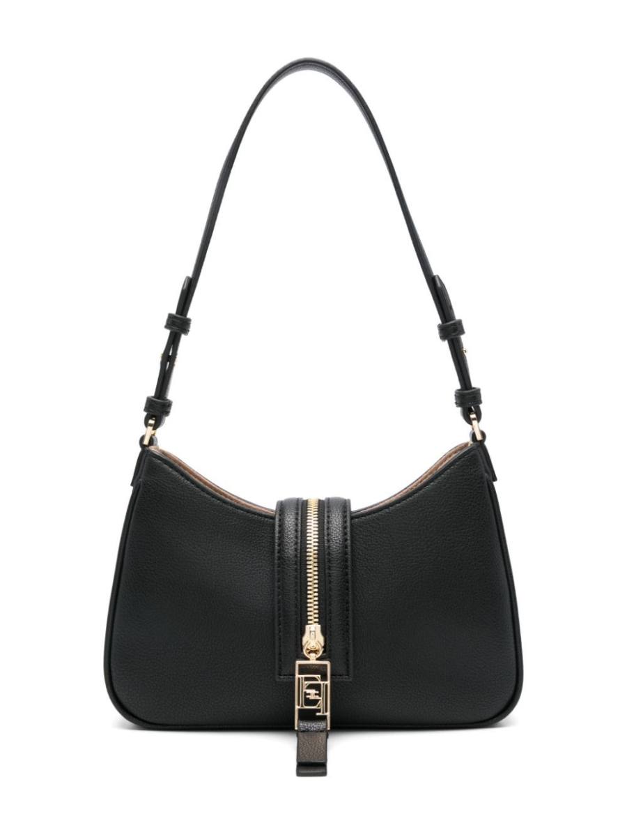 small zip-strap faux-leather shoulder bag