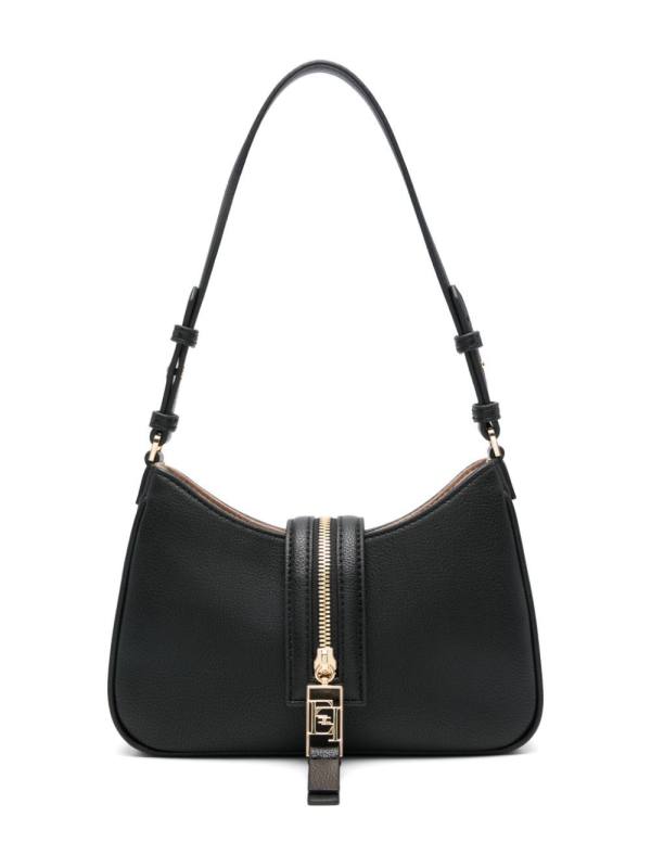 small zip-strap faux-leather shoulder bag