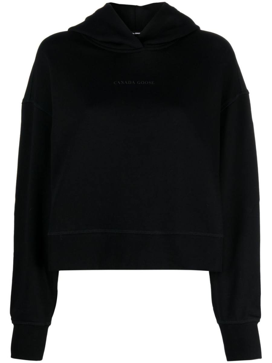 logo-embossed cotton hoodie