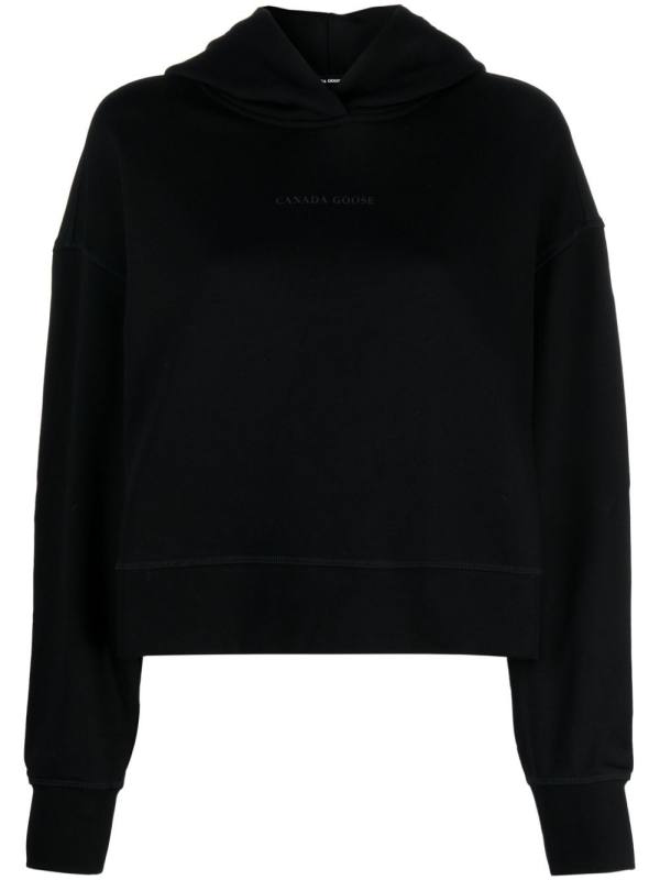 logo-embossed cotton hoodie