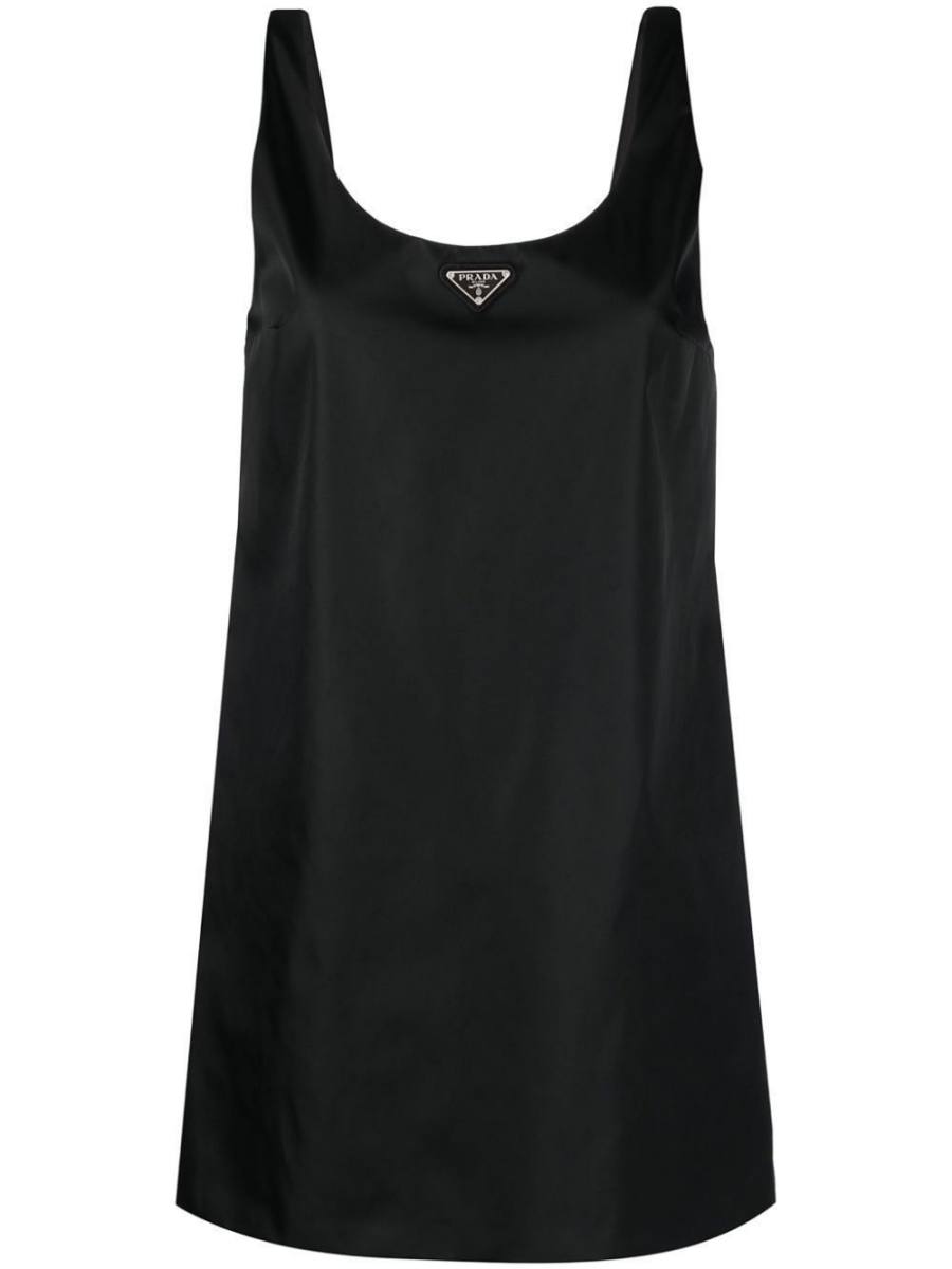 Re-Nylon logo-plaque minidress
