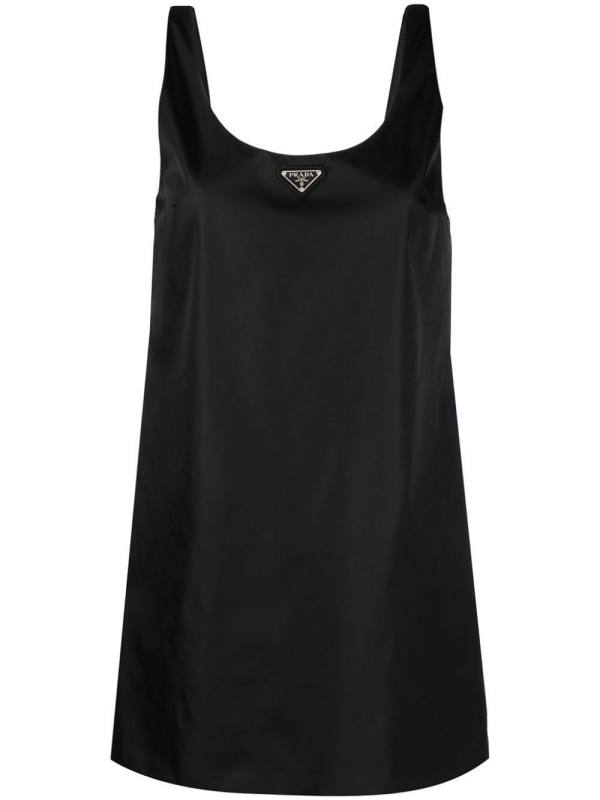 Re-Nylon logo-plaque minidress