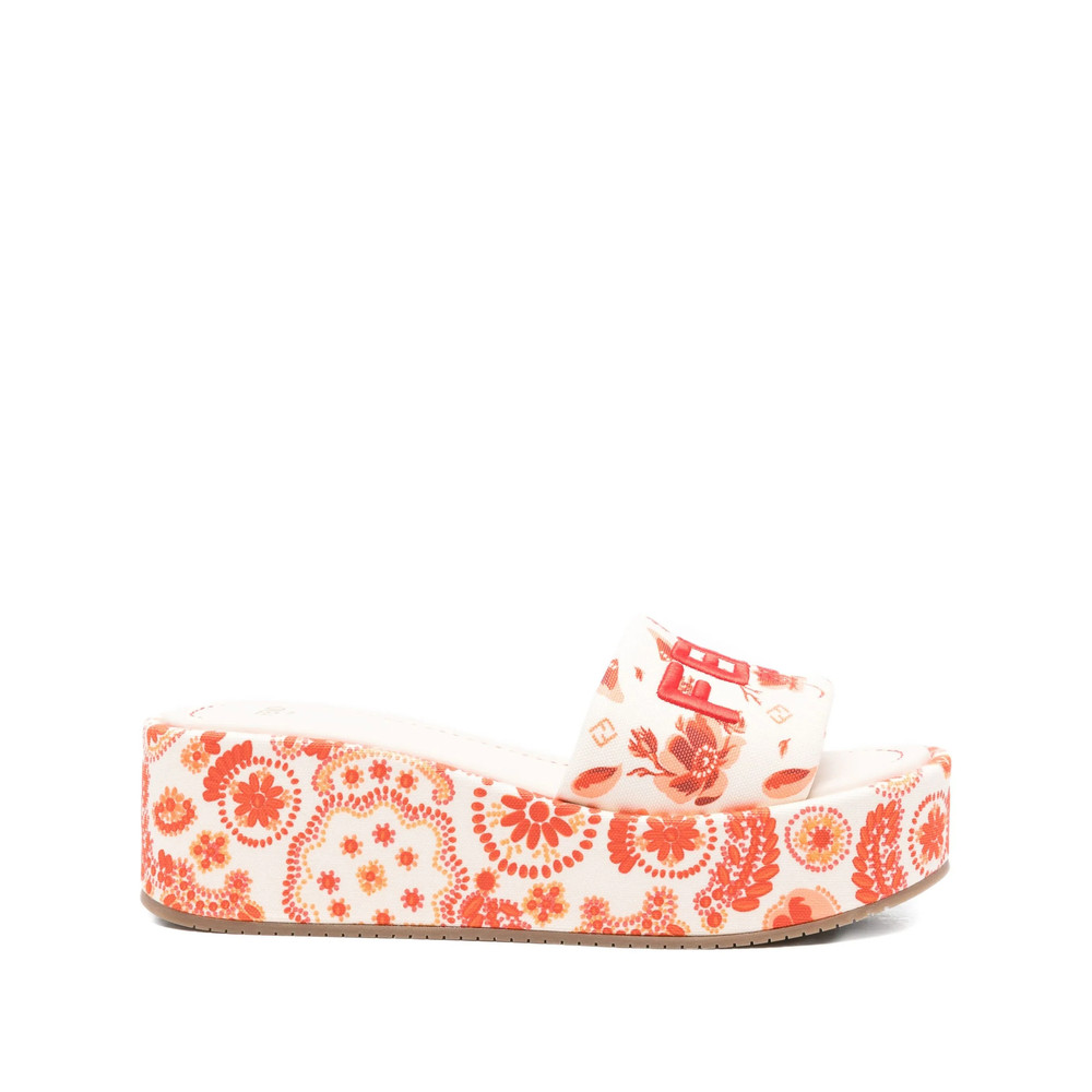Fendi 55mm Sunshine Floral-print Sandals