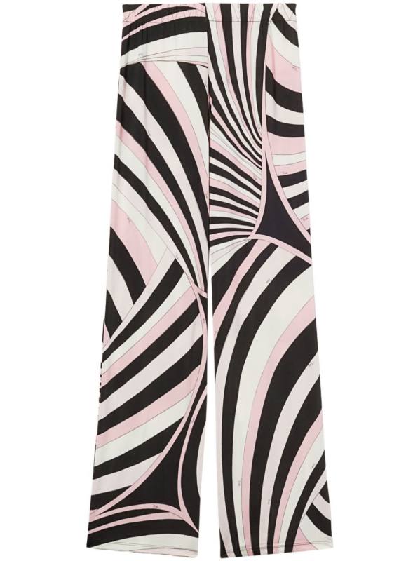iride-print straight-leg trousers