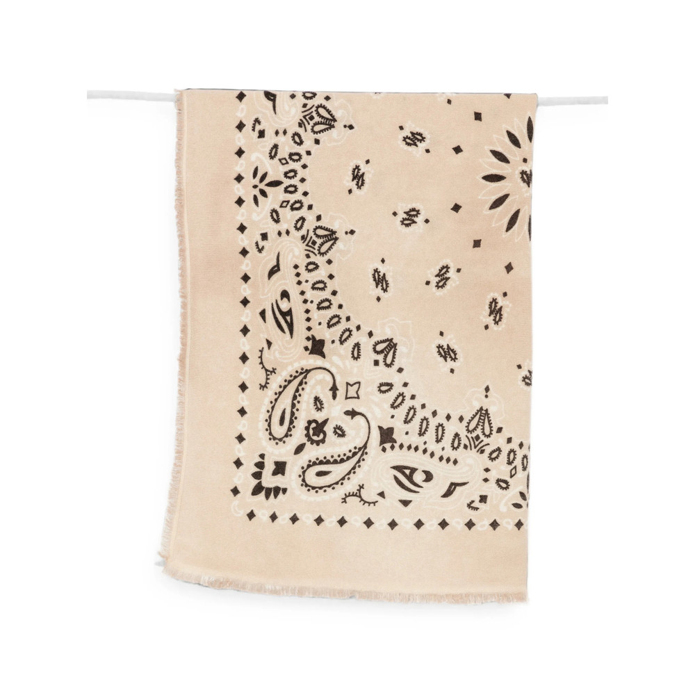 Kujten Hachiko Bico Paisley-pattern Frayed Scarf