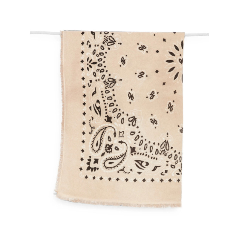 Kujten Hachiko Bico Paisley-pattern Frayed Scarf