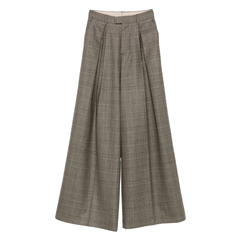 Berwich Pleat-detail Check Trousers