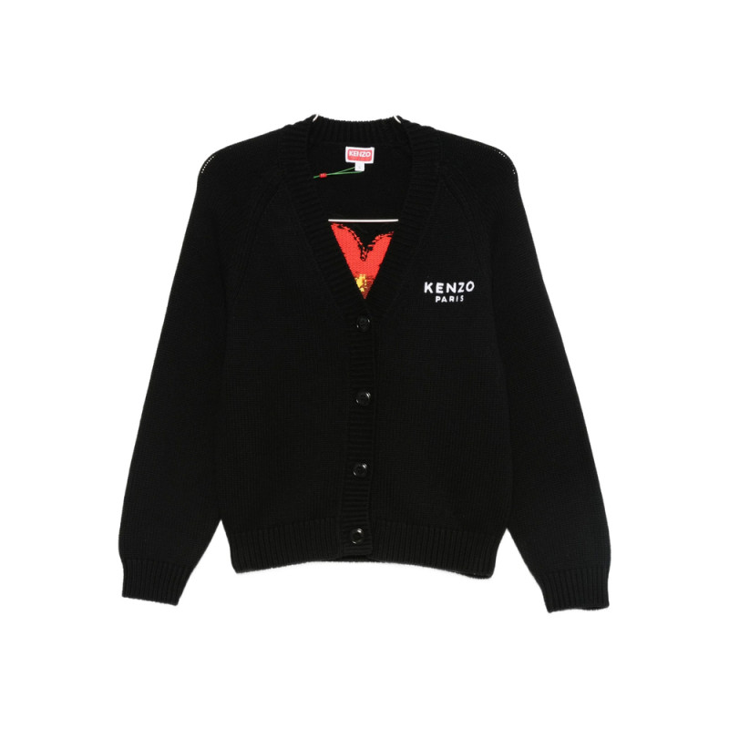 Kenzo Boke Flower Logo-embroidered Button Cardigan