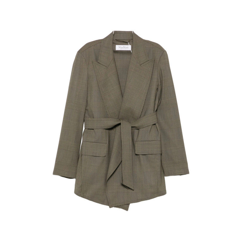 Max Mara Checked Belted Blazer
