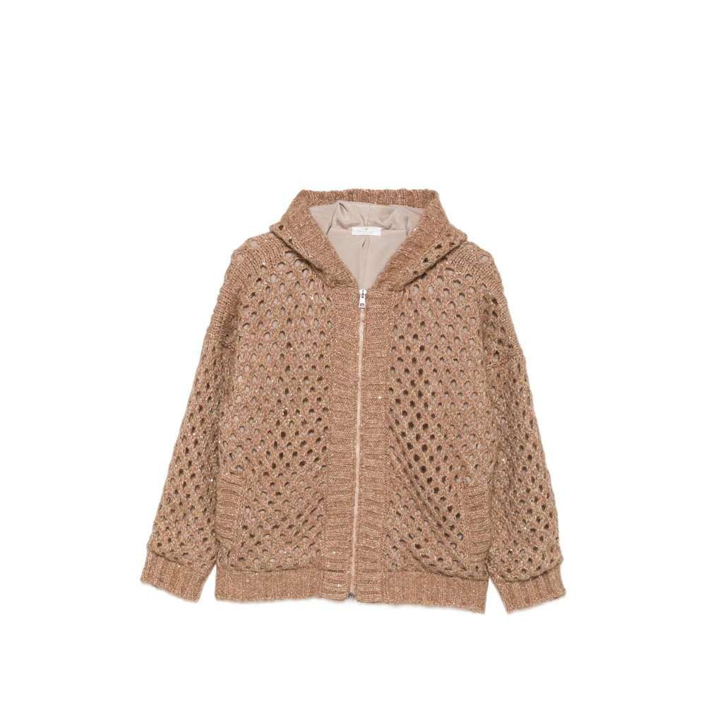 Panicale Cashmere Sequin-embellished Open-knit Cardigan