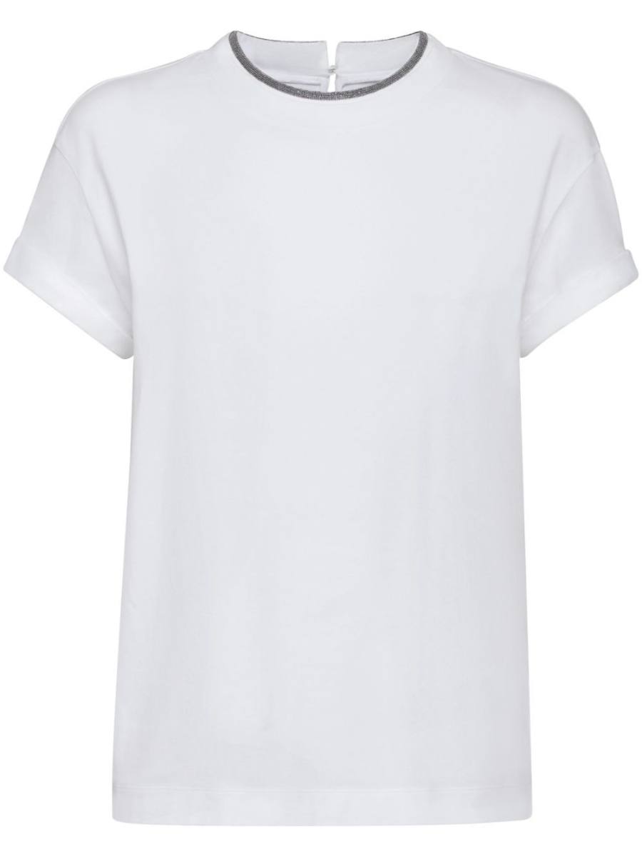 contrast-trim T-shirt