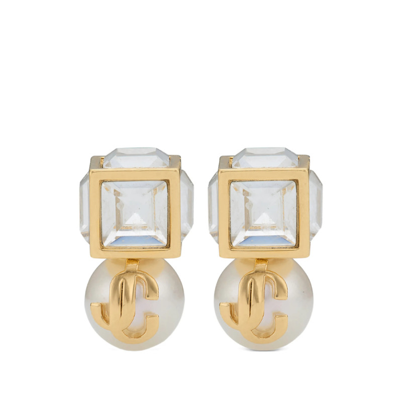 Jimmy Choo JC Cube Pearl Studded Earrings