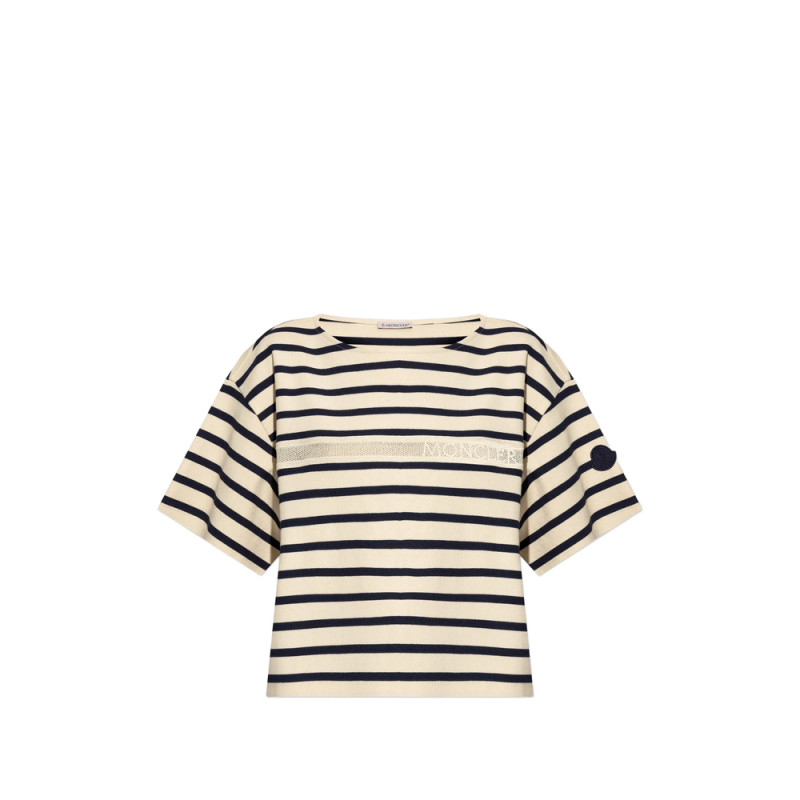 Moncler Striped Logo-print T-shirt