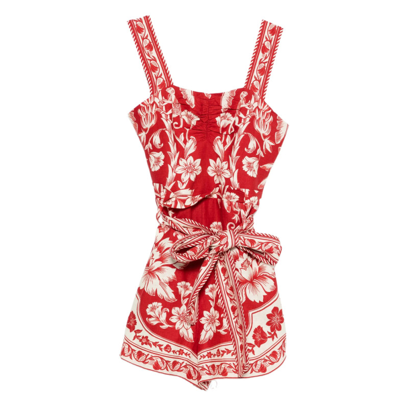 Farm Rio Floral Belt Palysuit