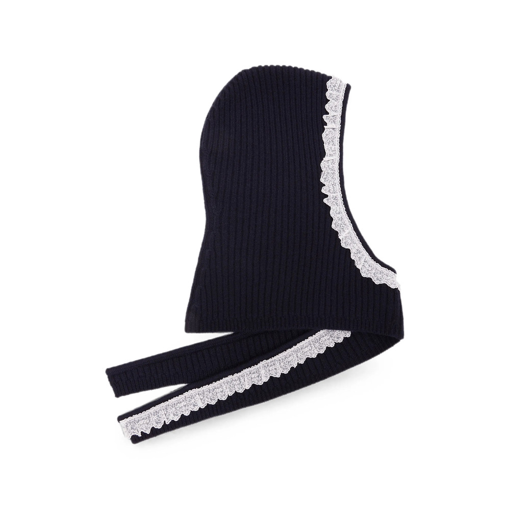 Ganni Balaclava In Blue Wool