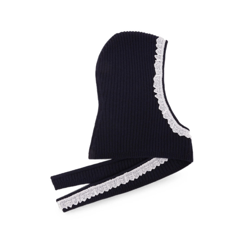 Ganni Balaclava In Blue Wool