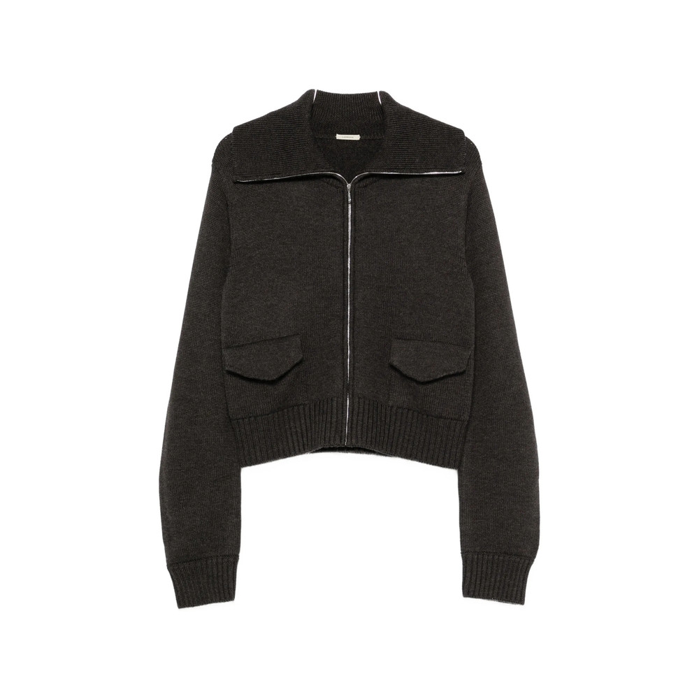 Lamrons Flap-pocket Zip-up Cardigan