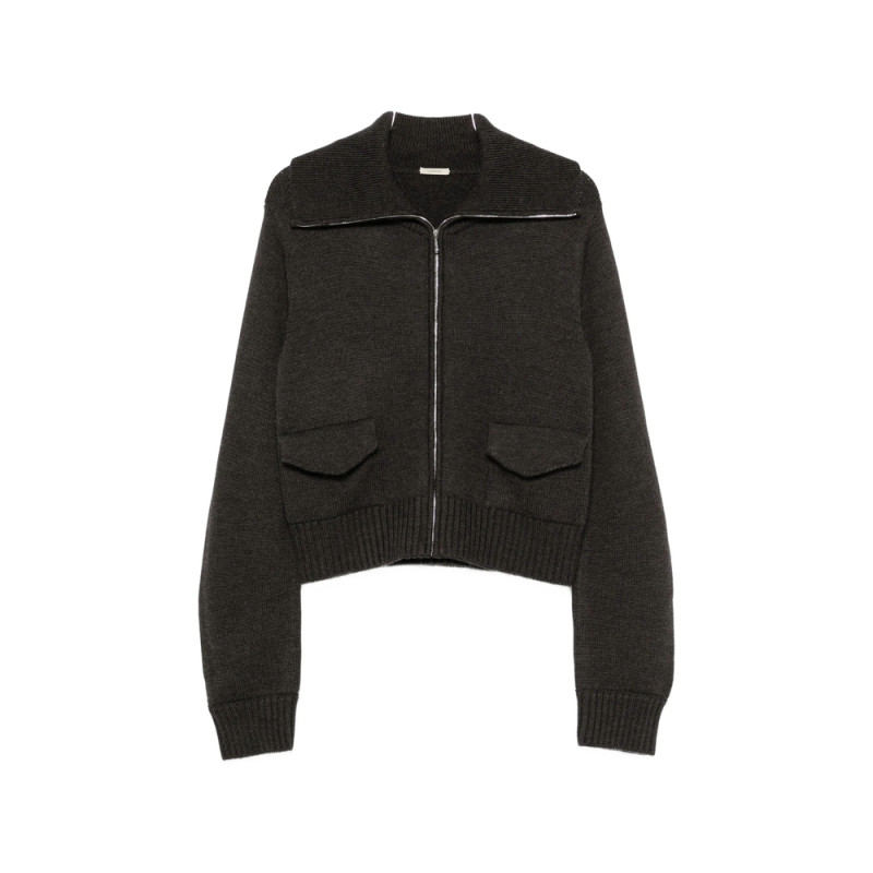 Lamrons Flap-pocket Zip-up Cardigan