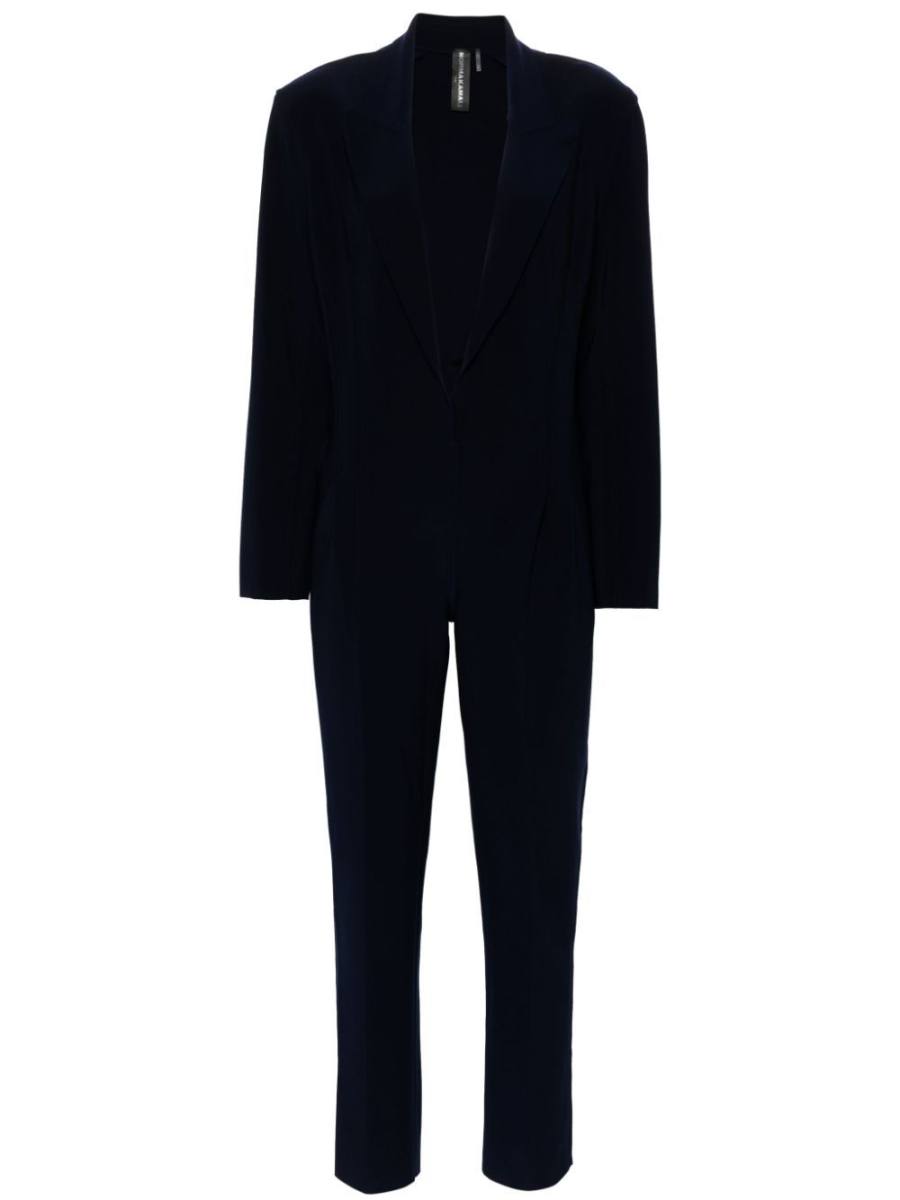 long-sleeved belted jumpsuit