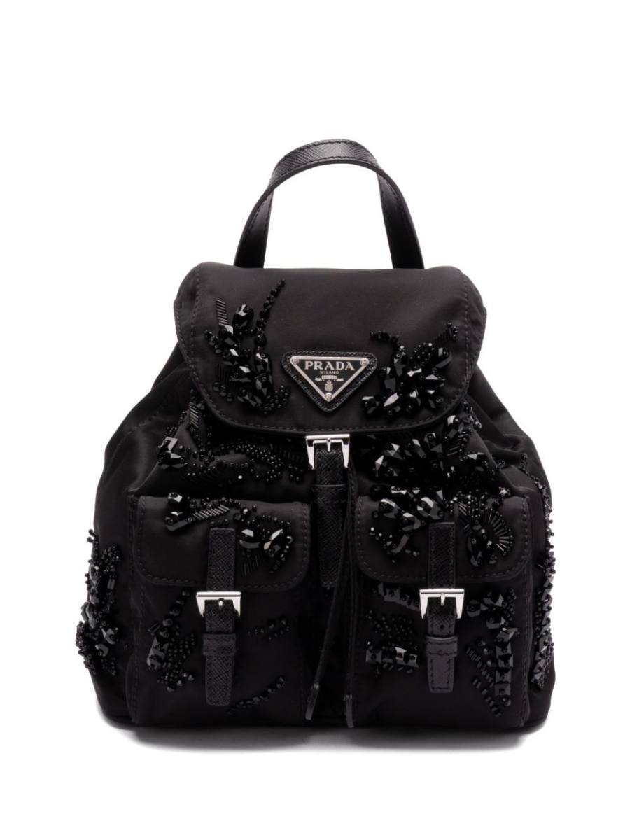 enamel triangle-logo backpack
