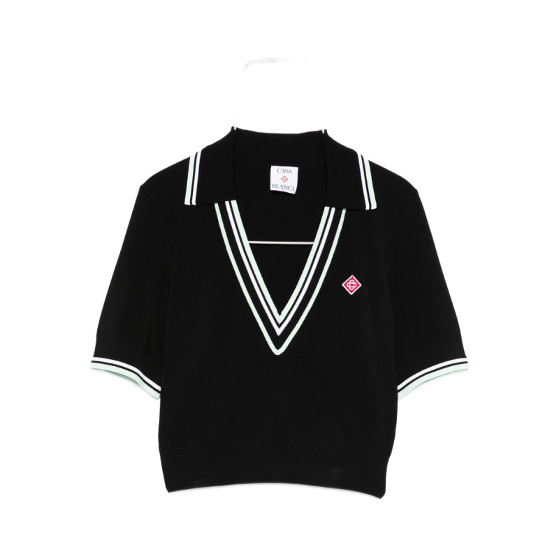 Casablanca V-neck Knitted Top
