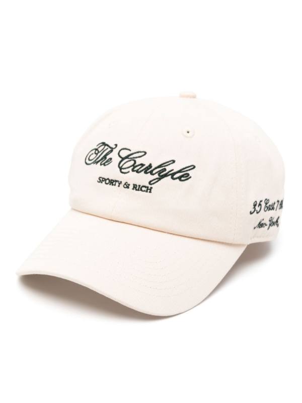 slogan-embroidered cap