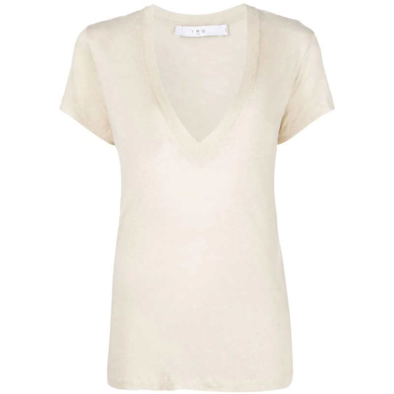 Iro V-neck Short-sleeved Linen T-shirt
