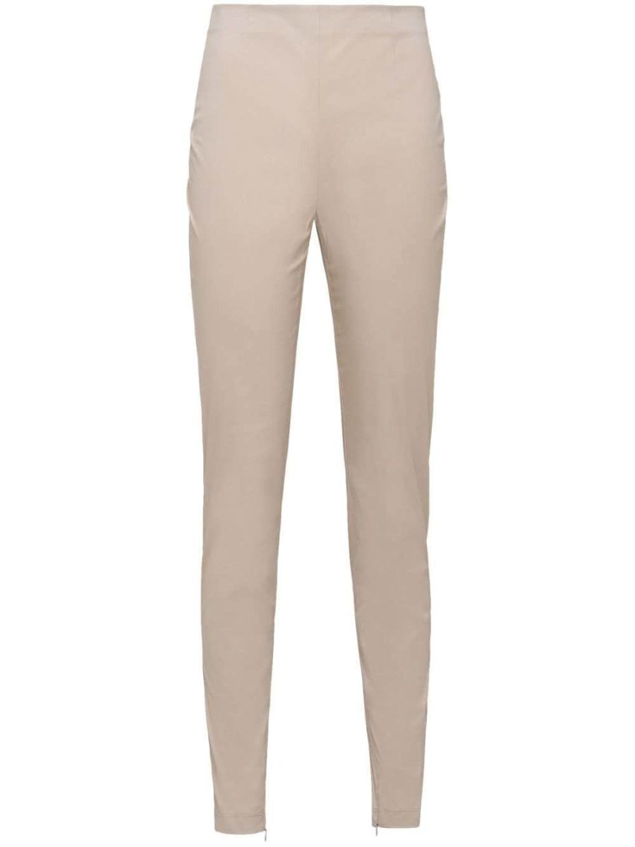 high-waisted slim-cut trousers