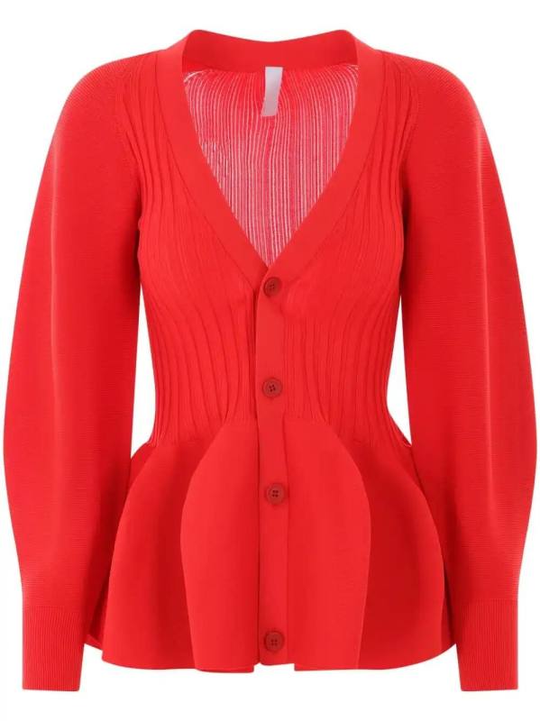 Pottery puff-sleeve cardigan