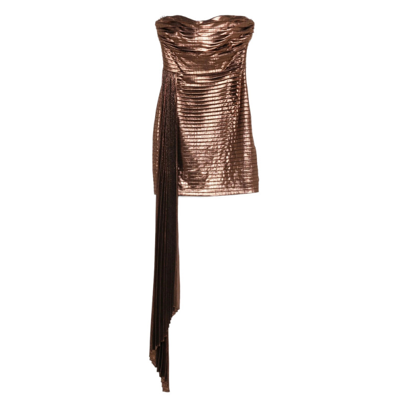 Retrofete Marcy Metallic-effect Pleated Dress