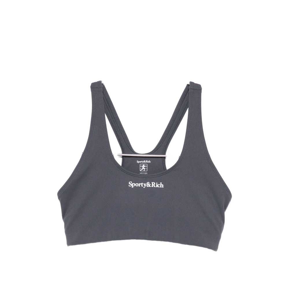 Sporty & Rich Logo-print Racerback Sports Bra