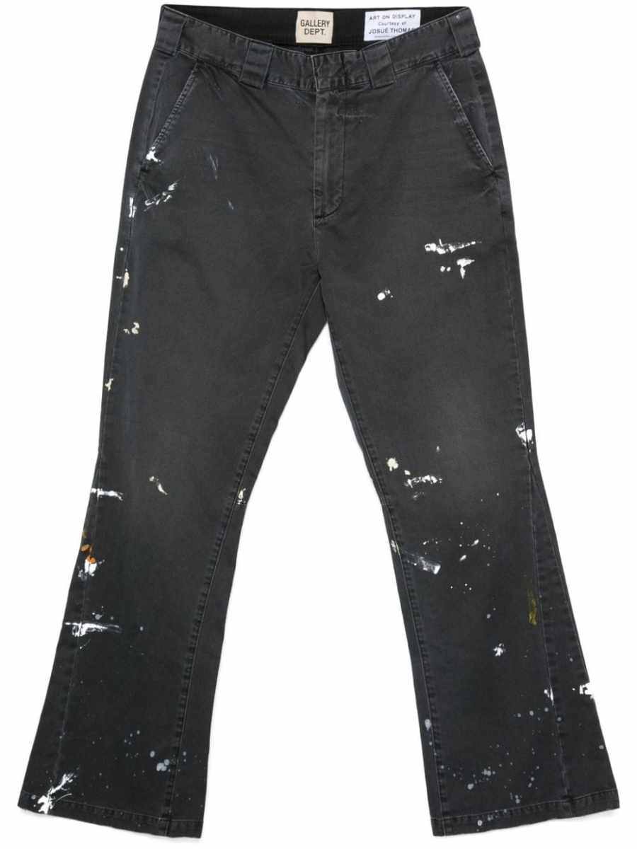 paint splatter-detail trousers