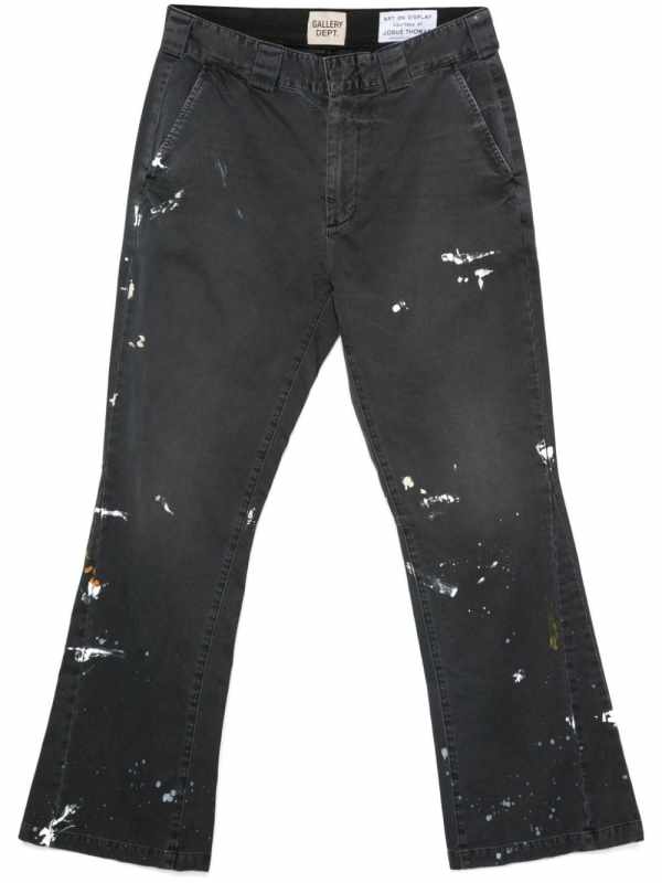 paint splatter-detail trousers