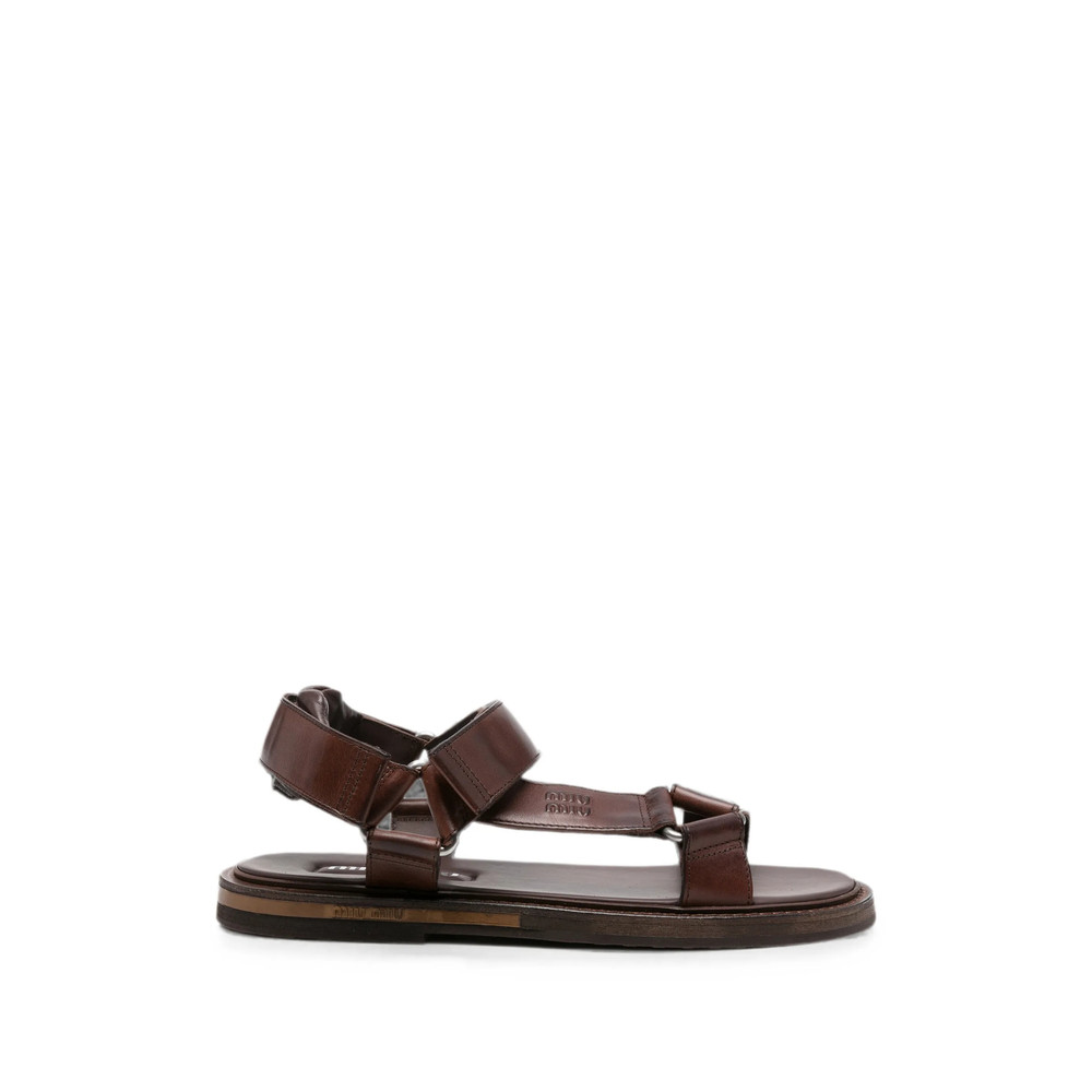 Miu Miu Touch-strap Leather Sandals