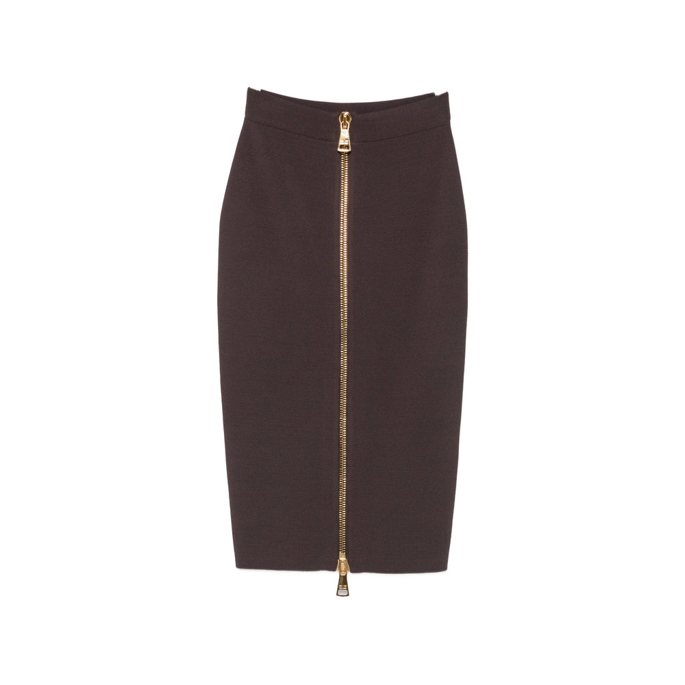 Elisabetta Franchi Front-zip Pencil Midi Skirt