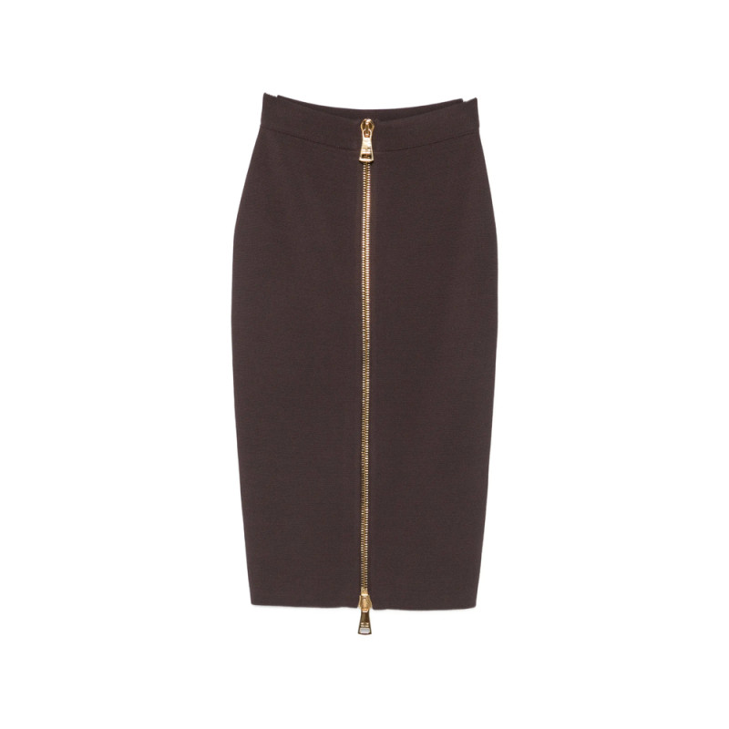 Elisabetta Franchi Front-zip Pencil Midi Skirt