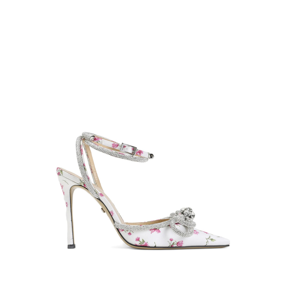 Mach & Mach Floral Satin Embellished Pumps