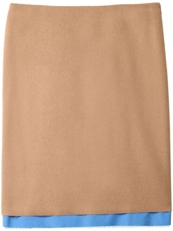 camel-hair midi skirt