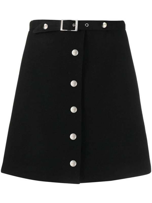 belted virgin wool miniskirt