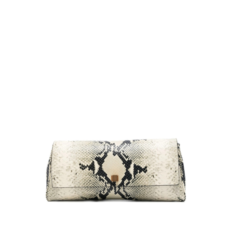 Khaite Snakeskin Flap Clutch