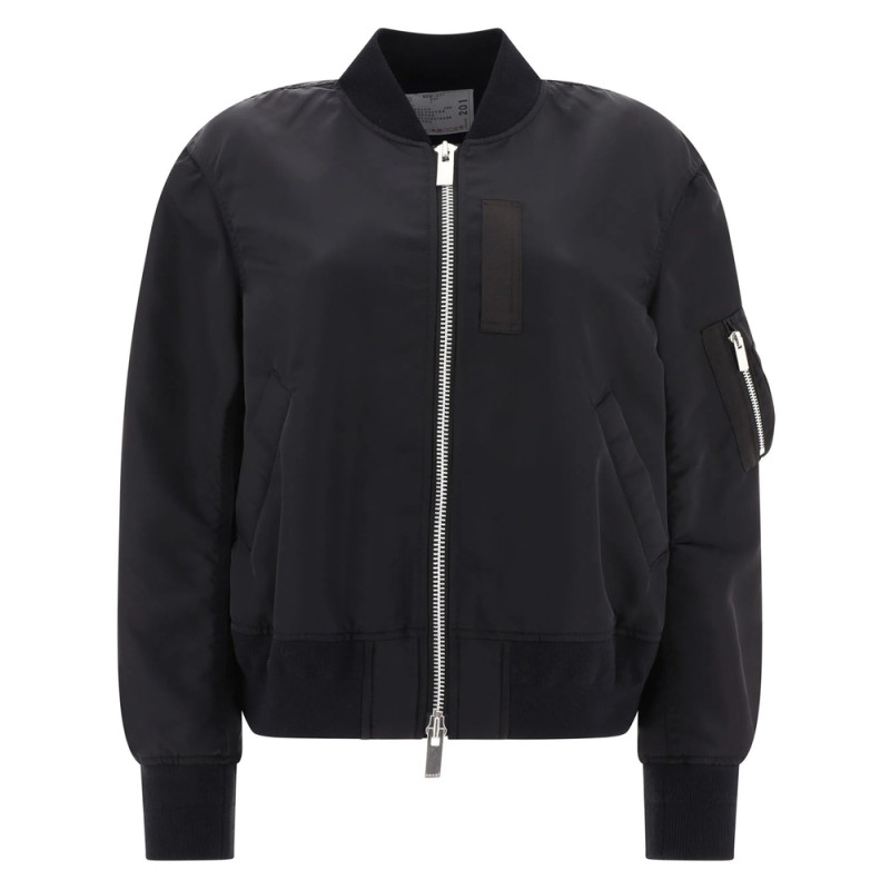 Sacai Baseball-collar Zip-up Bomber Jacket