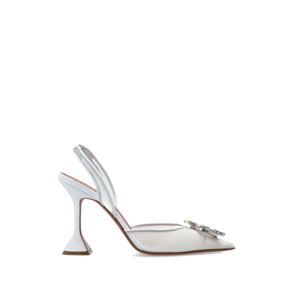 Amina Muaddi Begum Mesh Embellishment Pumps