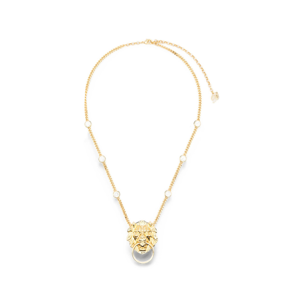 Blumarine Lion-pendant Crystal-embellished Necklace