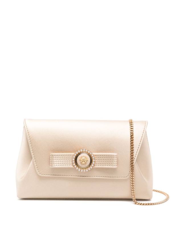 Gianni Ribbon crystal-embellished clutch bag