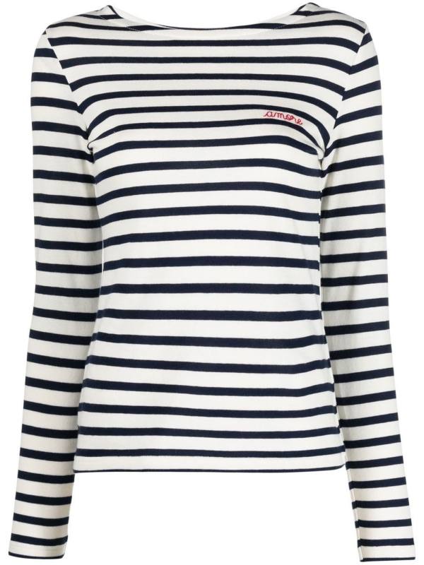 stripe-pattern sweatshirt