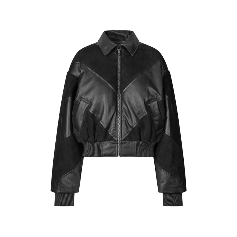 Rotate Panelled Leather Jacket
