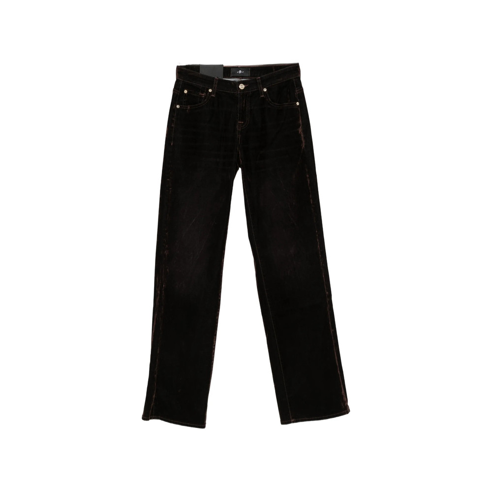 7 For All Mankind Velvet-effect Straight-leg Trousers