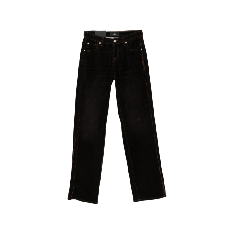 7 For All Mankind Velvet-effect Straight-leg Trousers